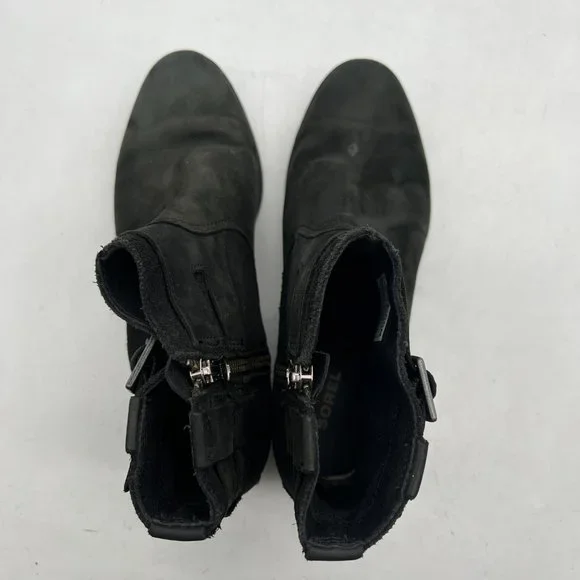 Sorel  NL3080-010 Boots Women's Size 9 Lolla Ankle Bootie Leather Zip Buckle - Picture 6 of 11